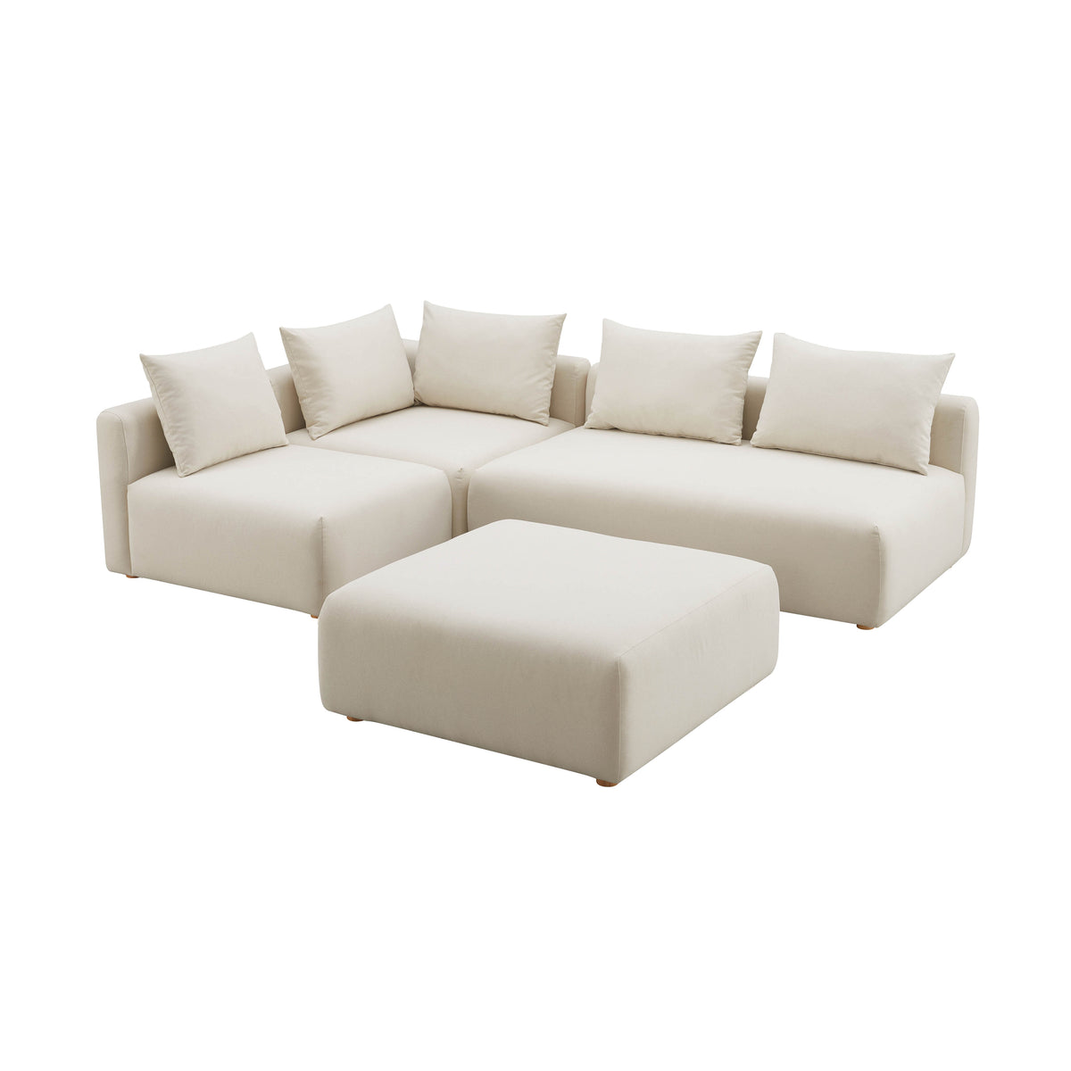 Hangover 4-Piece Modular Chaise Sectional - Off-White - Image 3