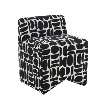 Pippa Accent Stool - Black and White - Image 1