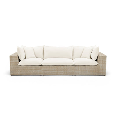 Cali 120" Performance Fabric & Wicker Outdoor Sofa - Image 1