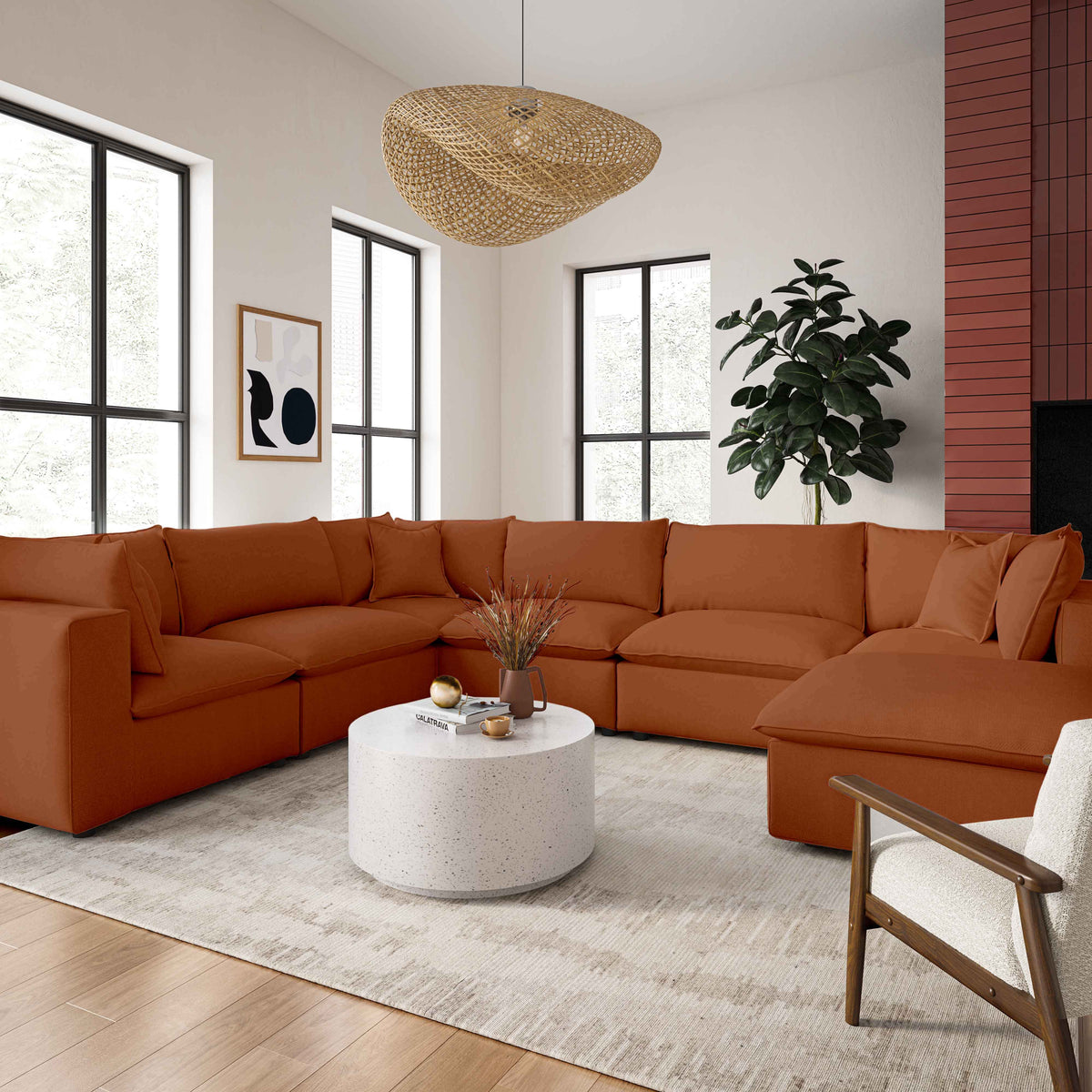 Cali Ottoman - Rust - Image 2