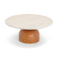 Cynthia 36" Concrete Indoor/Outdoor Coffee Table - Travertine,Walnut Brown - Image 3