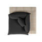 Cali Performance Fabric & Wicker Outdoor Corner Chair - Black / Natural - Image 4