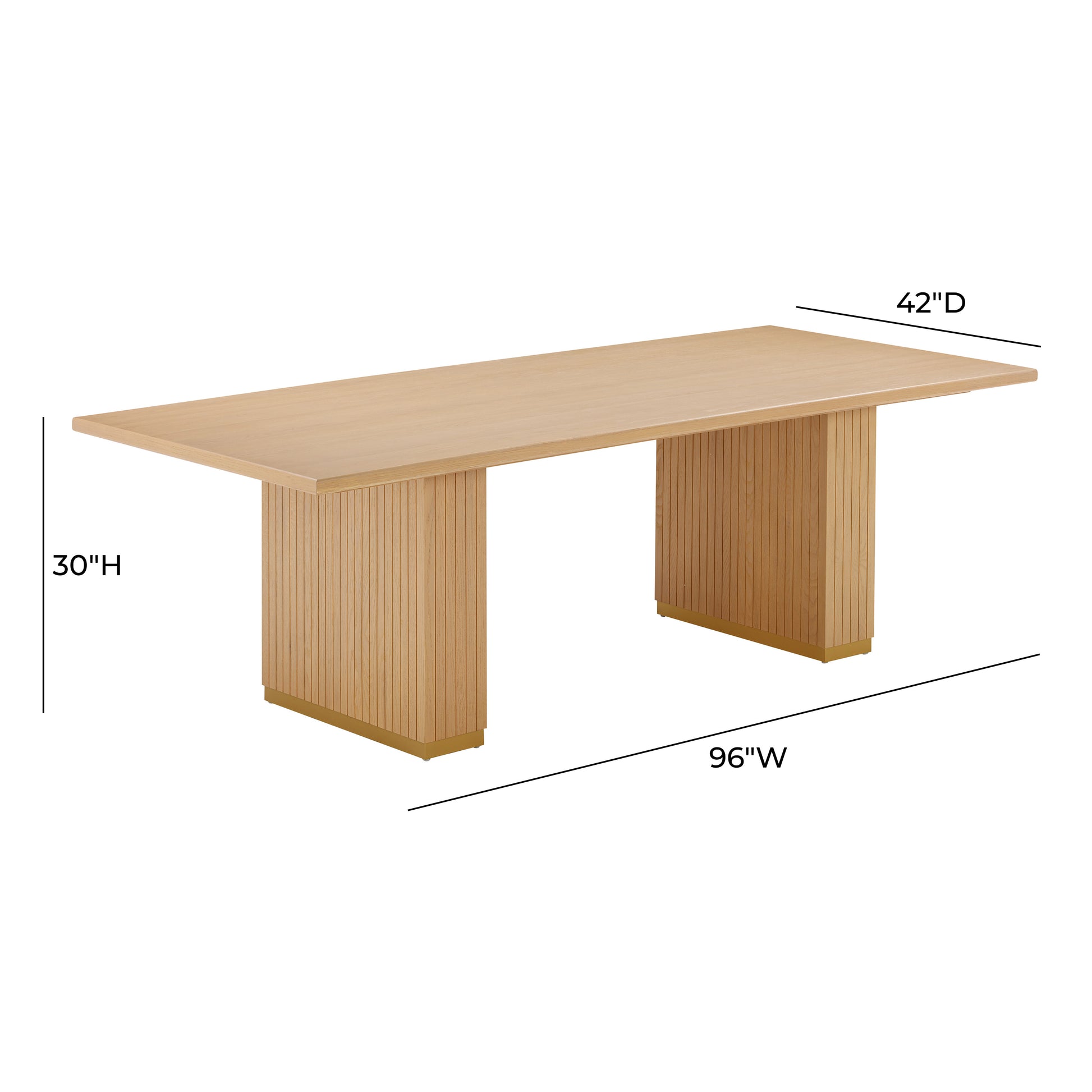 Chelsea Oak Wood Rectangular Dining Table (79"-96") - Natural / 96" - Image 7