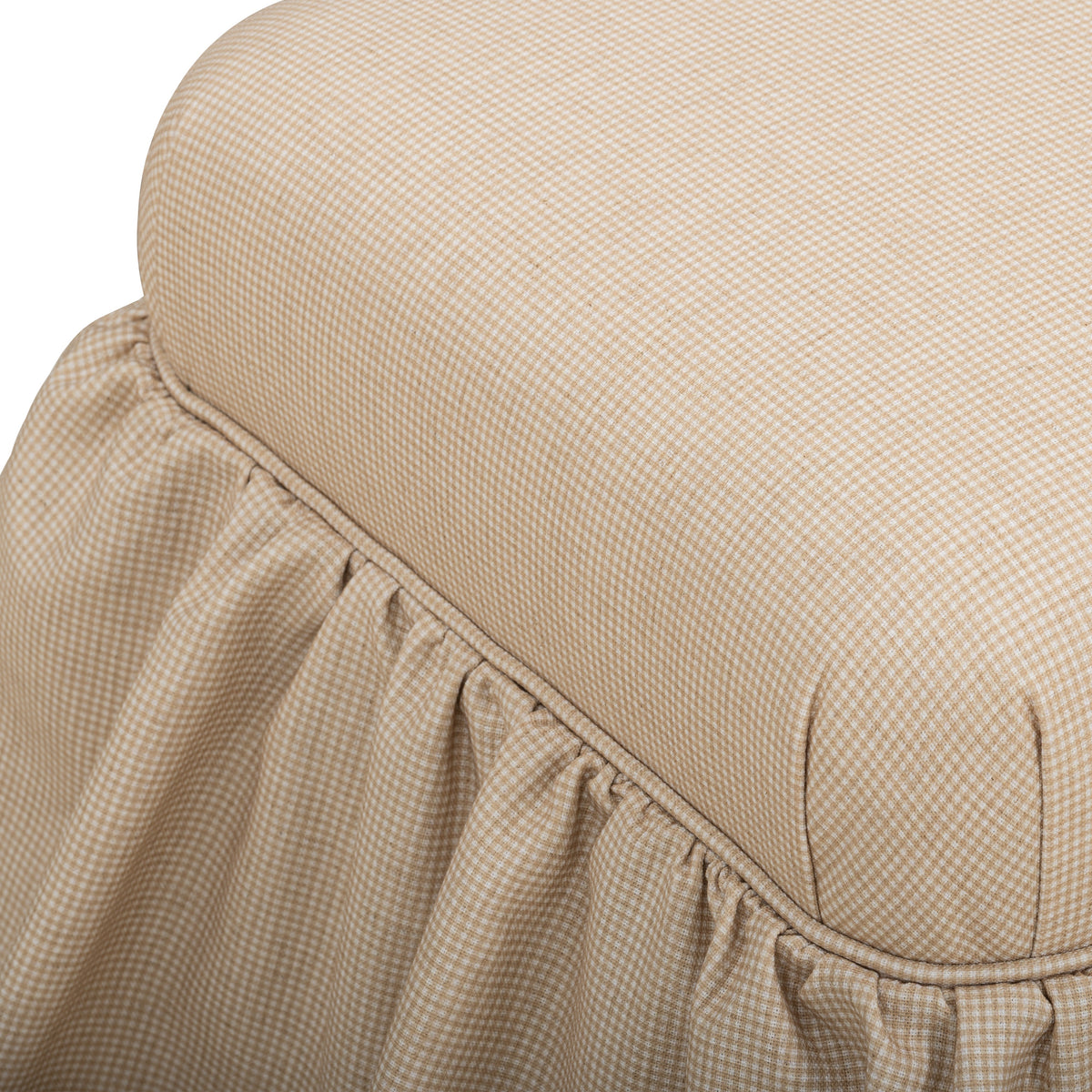 Gertrude Performance Linen Skirted Ottoman - Yellow - Image 5