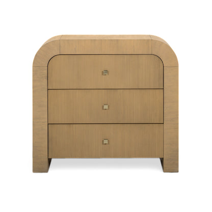 Hump 38" Arched 3-Drawer Bedside Chest - Natural - Image 1