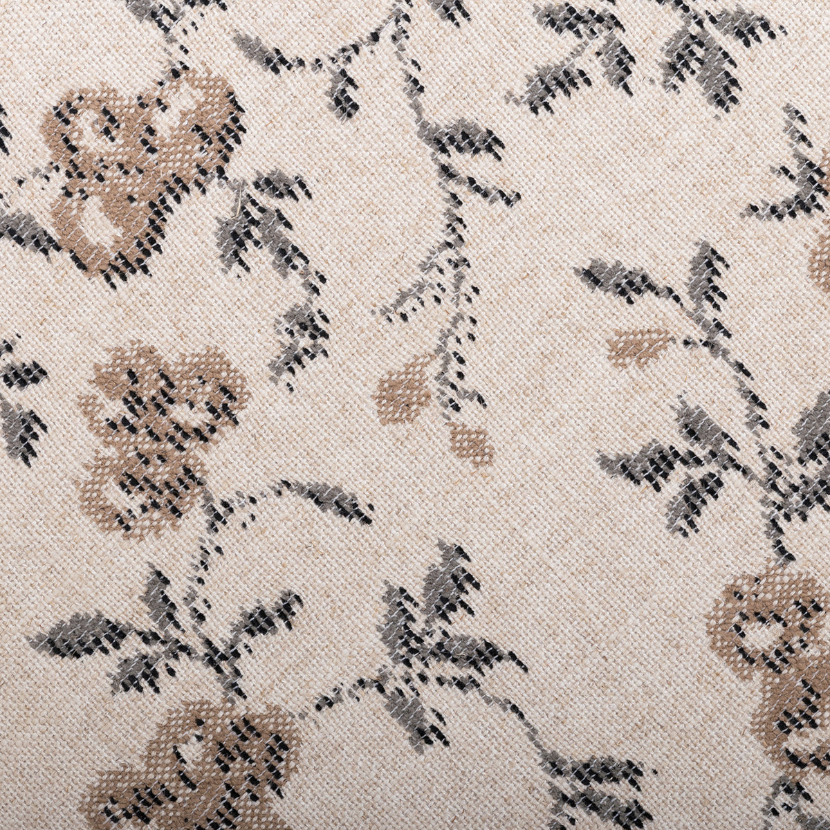 Bisou Performance Jacquard Ottoman - Beige Floral - Image 5