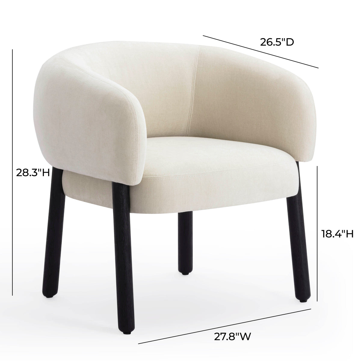 Foxy Performance Fabric Accent Chair - Cream - Image 7