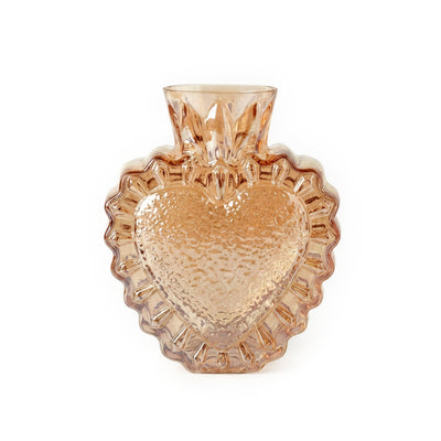 Heart Amber Glass Vase - Image 1