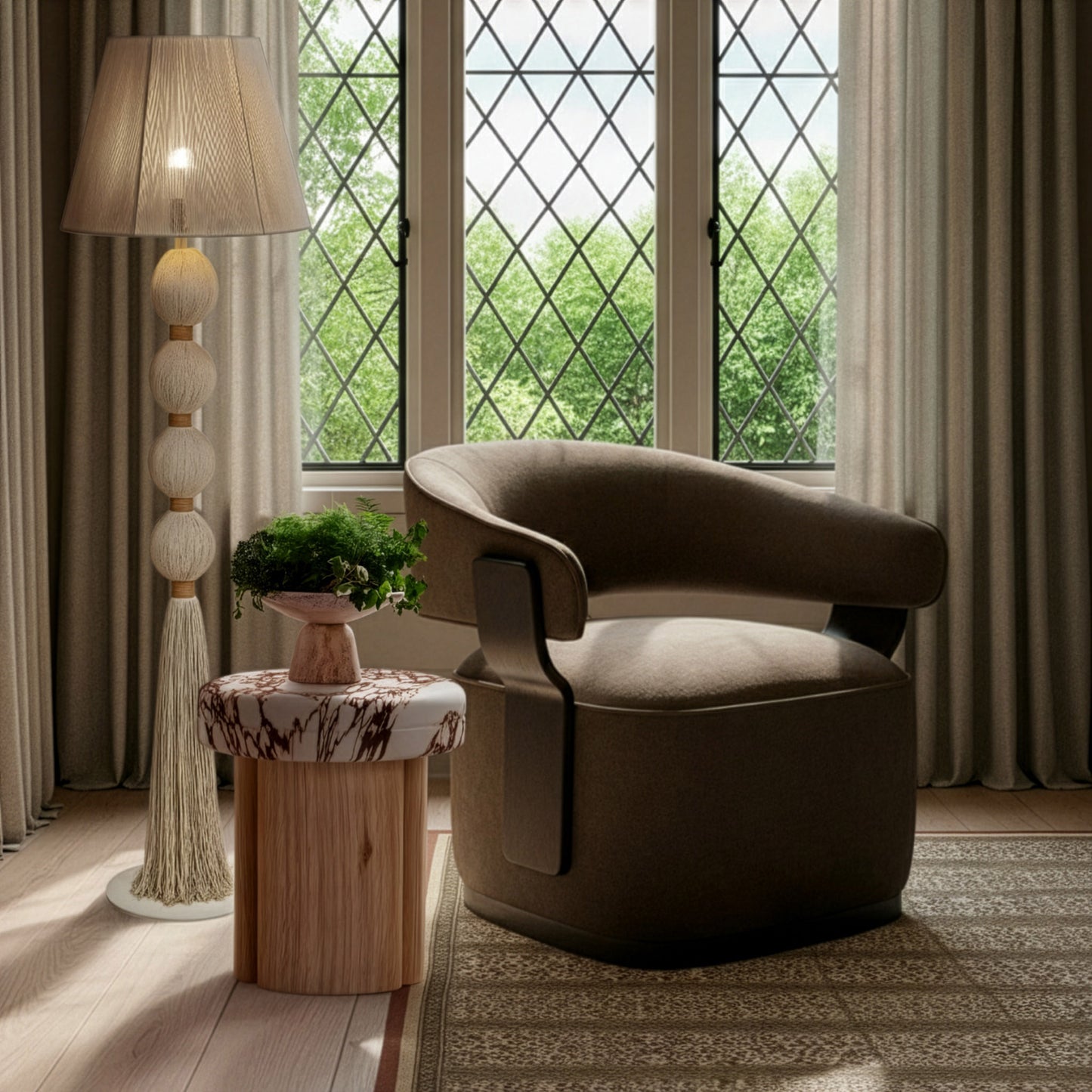 Madison Performance Swivel Accent Chair - Mink - Image 2
