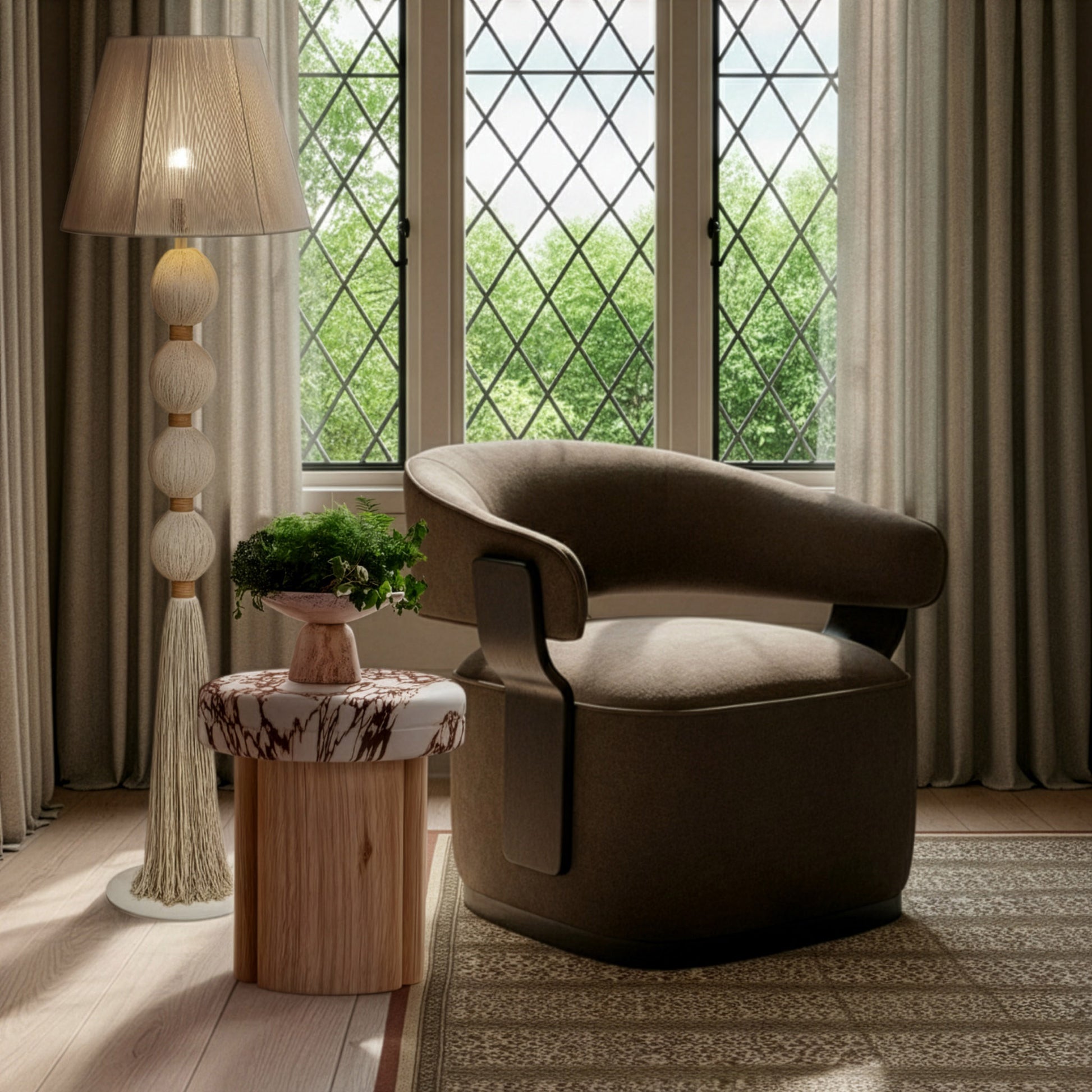 Madison Performance Swivel Accent Chair - Mink - Image 2