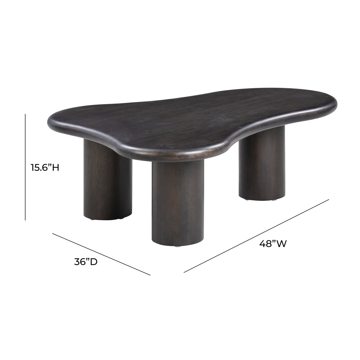 Gotham 48" Wood Coffee Table - Dark Umber - Image 7