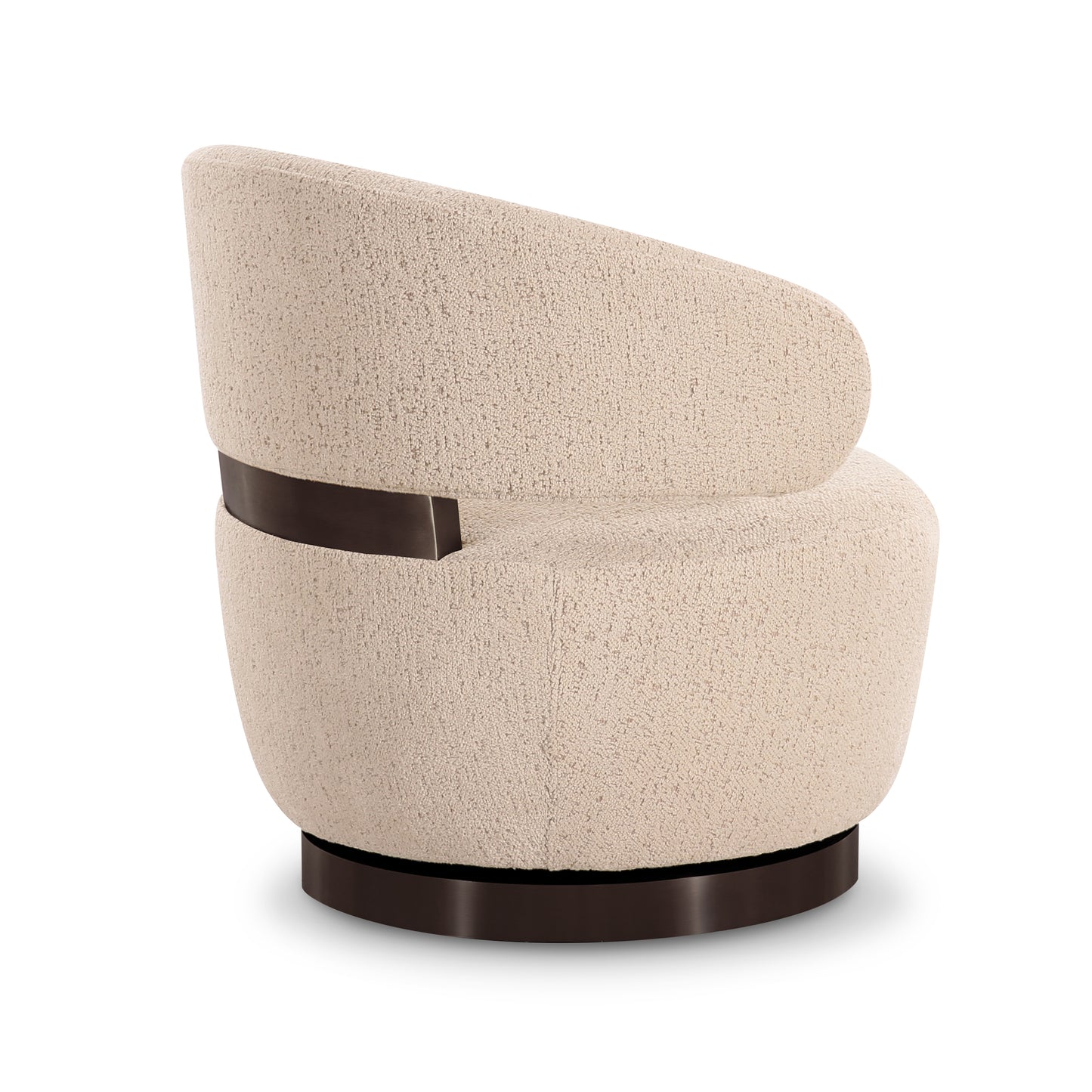 Austin Swivel Accent Chair - Cream - Image 4