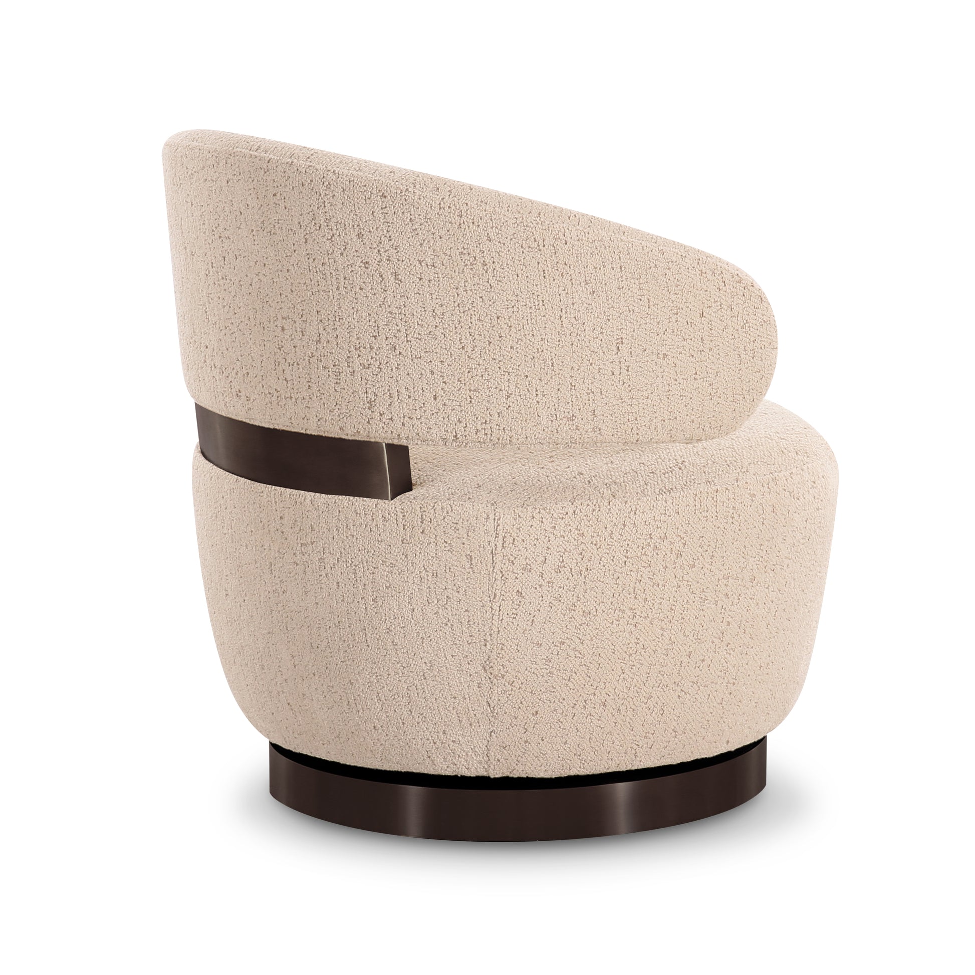 Austin Swivel Accent Chair - Cream - Image 4