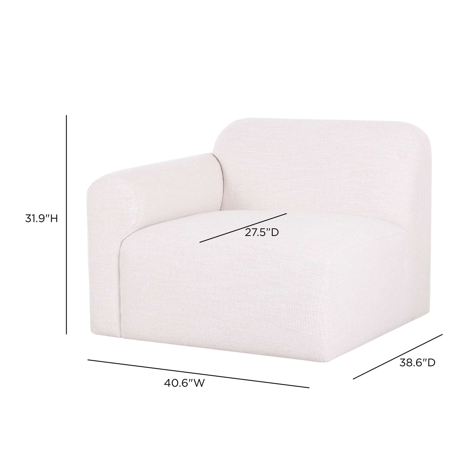 Gorge Modular Corner Chair - Cream / LAF - Image 7