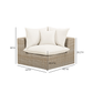 Cali Performance Fabric & Wicker Outdoor Corner Chair - Cream / Natural - Image 6