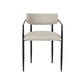 Forte Cream Linen Forged Iron Dining Chair - Image 1