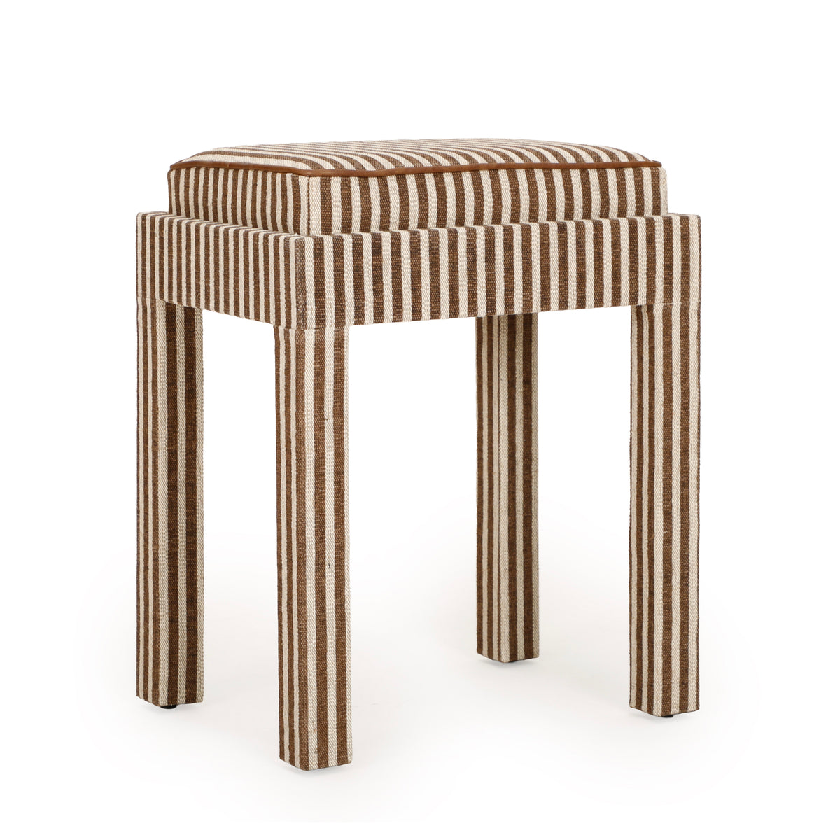 Kora Cotton Jute Contract-Grade Accent Stool - Brown - Image 1