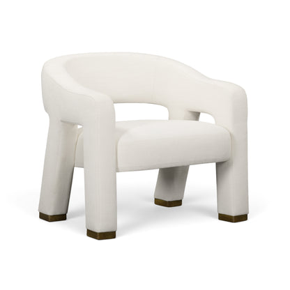 Florence Linen Accent Chair - Cream - Image 1