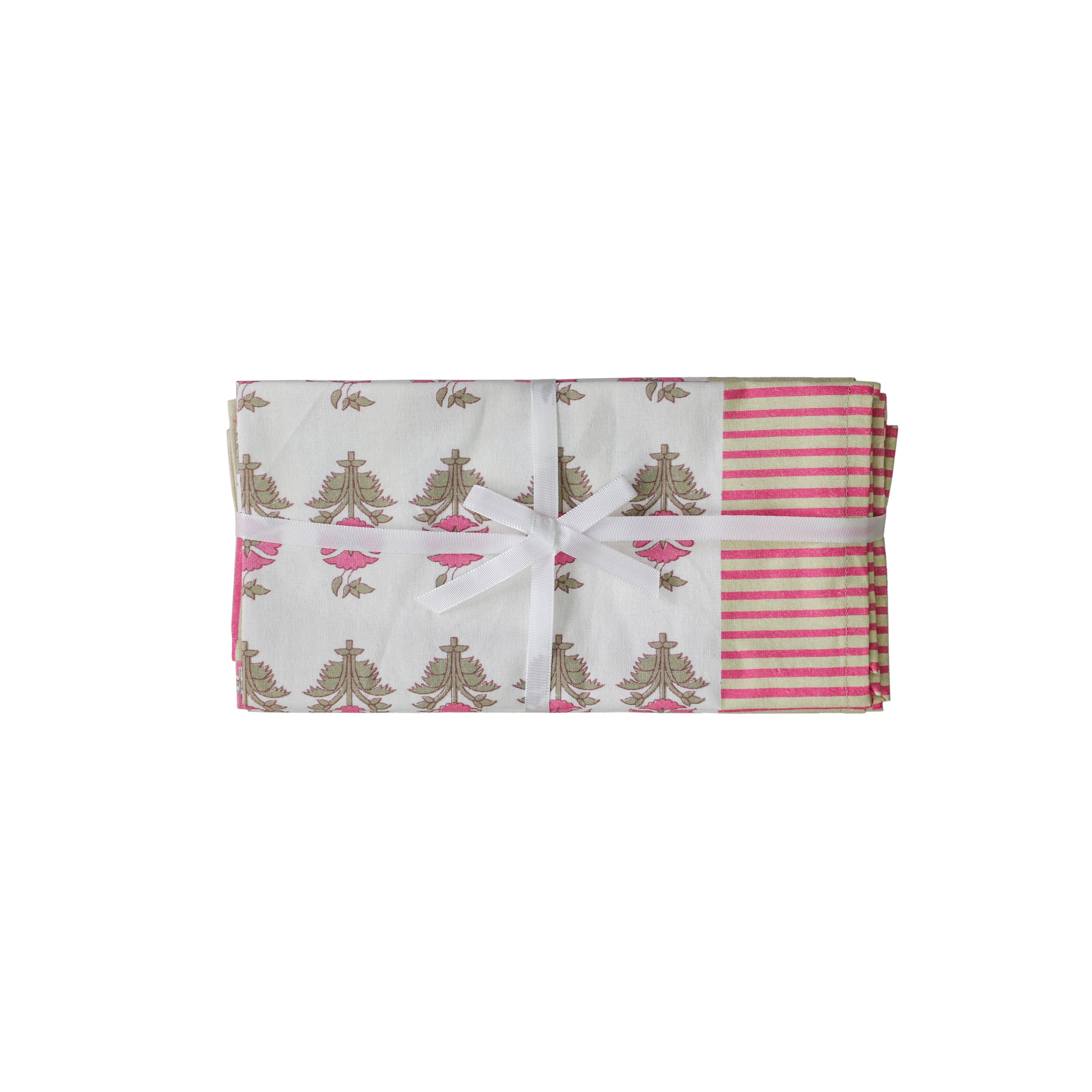 Crissy Cotton Canvas Printed Napkins - Set of 4 - Pink Vintage Floral - Image 1