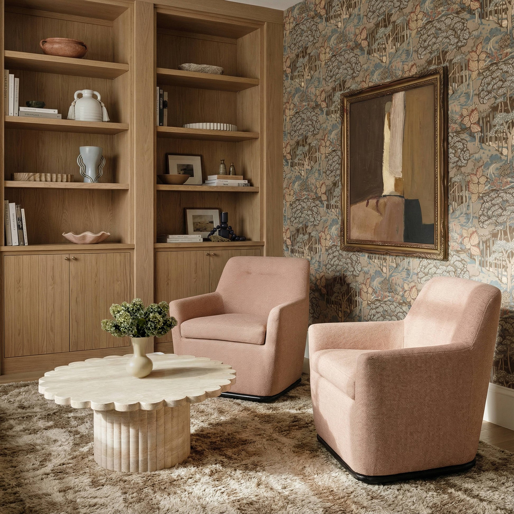 Mado Swivel Accent Chair - Peach - Image 2