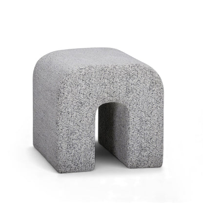Desi Performance Fabric Ottoman - Black and White - Image 1