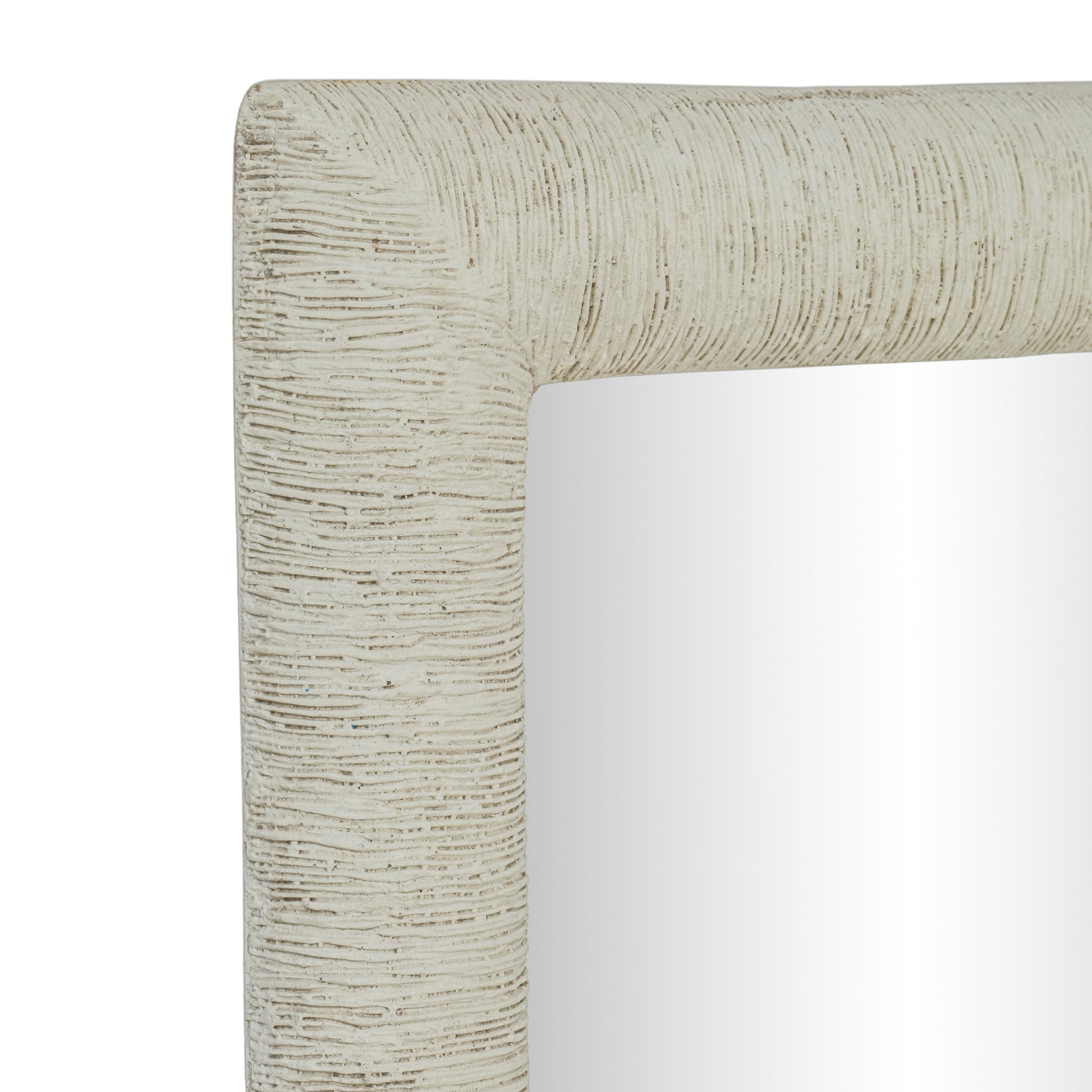 Orpheus 34"X47" Ribbed Faux Stone Rectangular Wall Mirror - Image 3