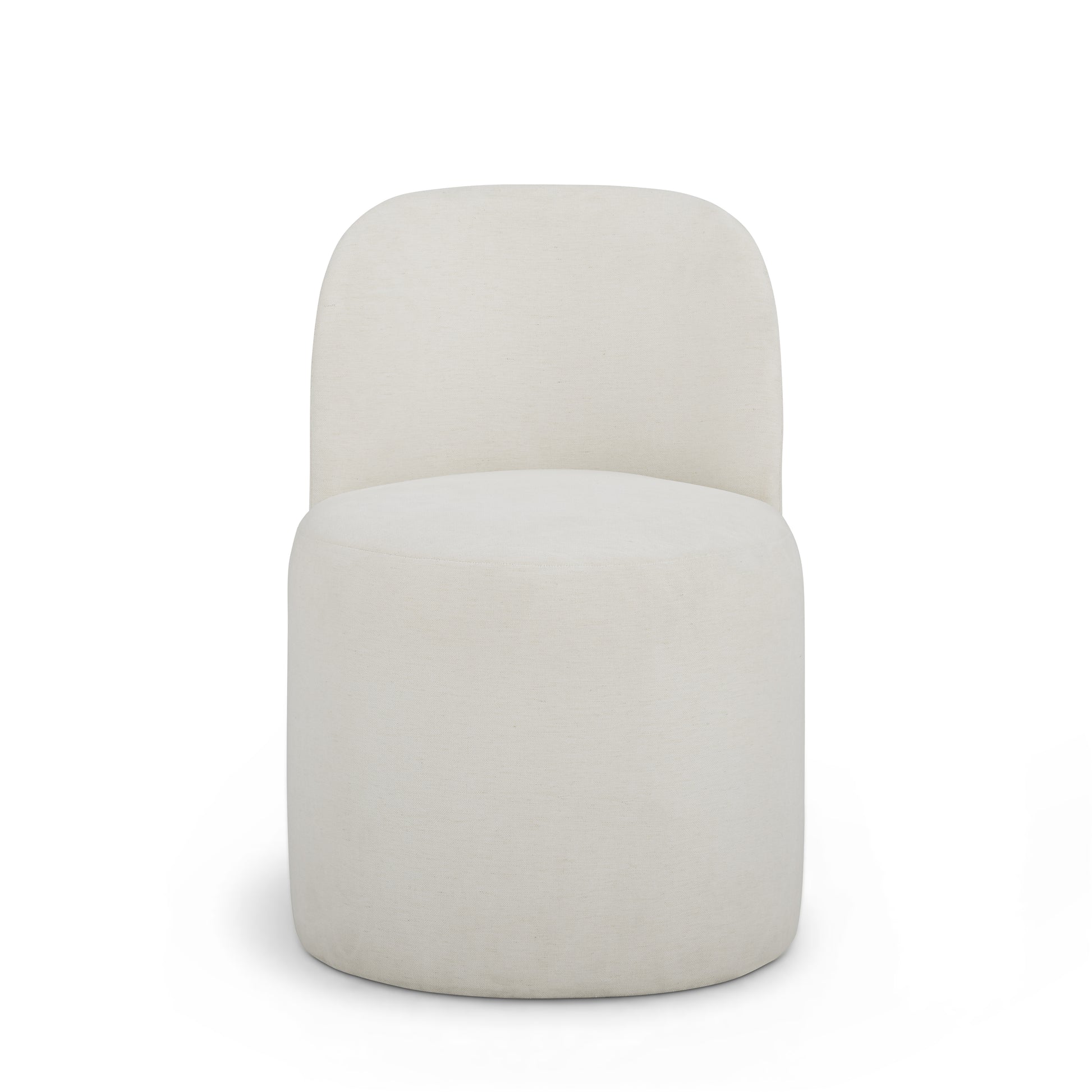 Persa Round Back Performance Chenille Dining Chair - Cream - Image 2
