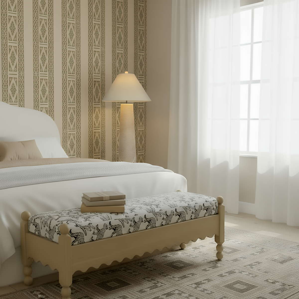 Thelma 56" Bench - Cream - Image 2