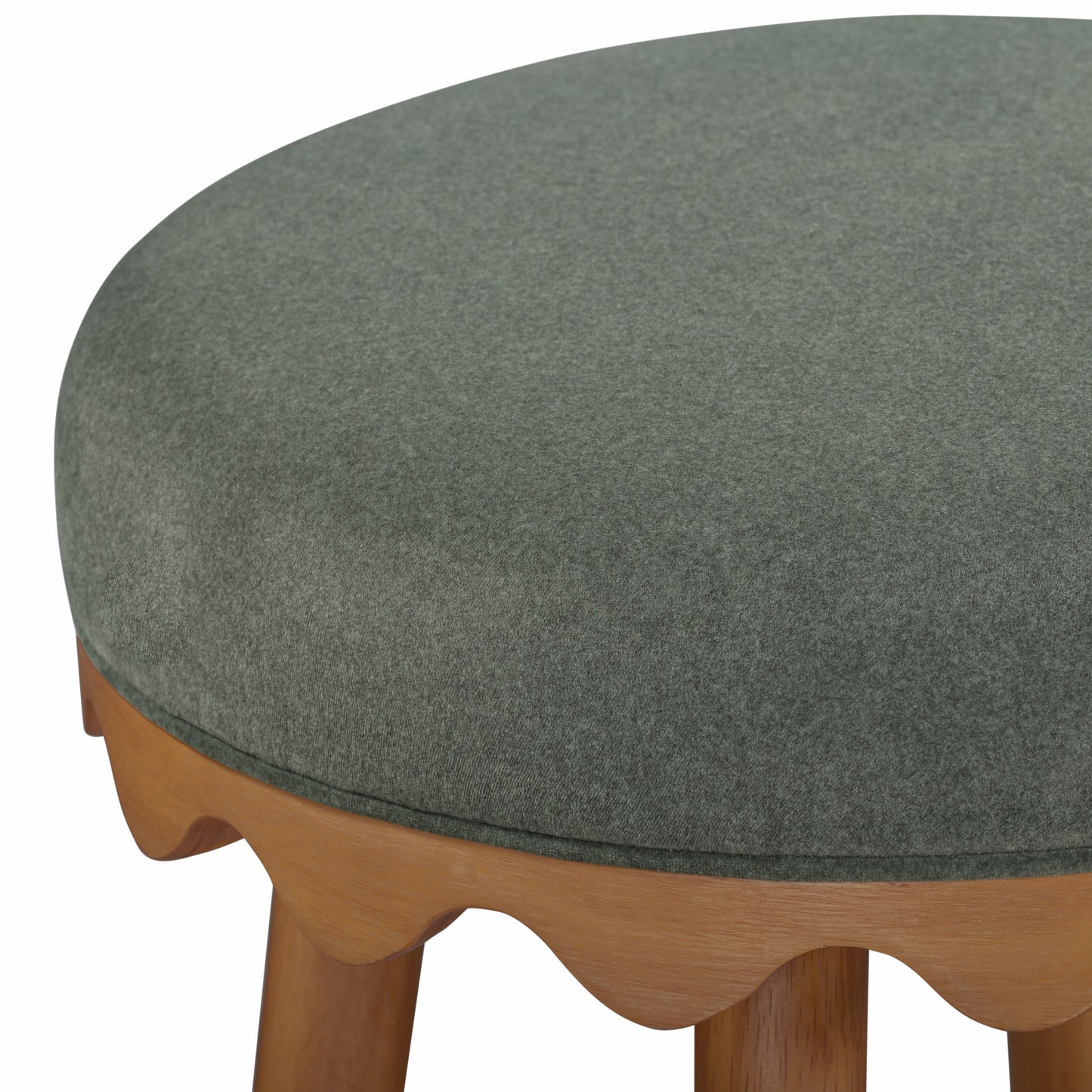 Oodle Green Performance Vegan Mohair Light Walnut Counter Stool - Image 4