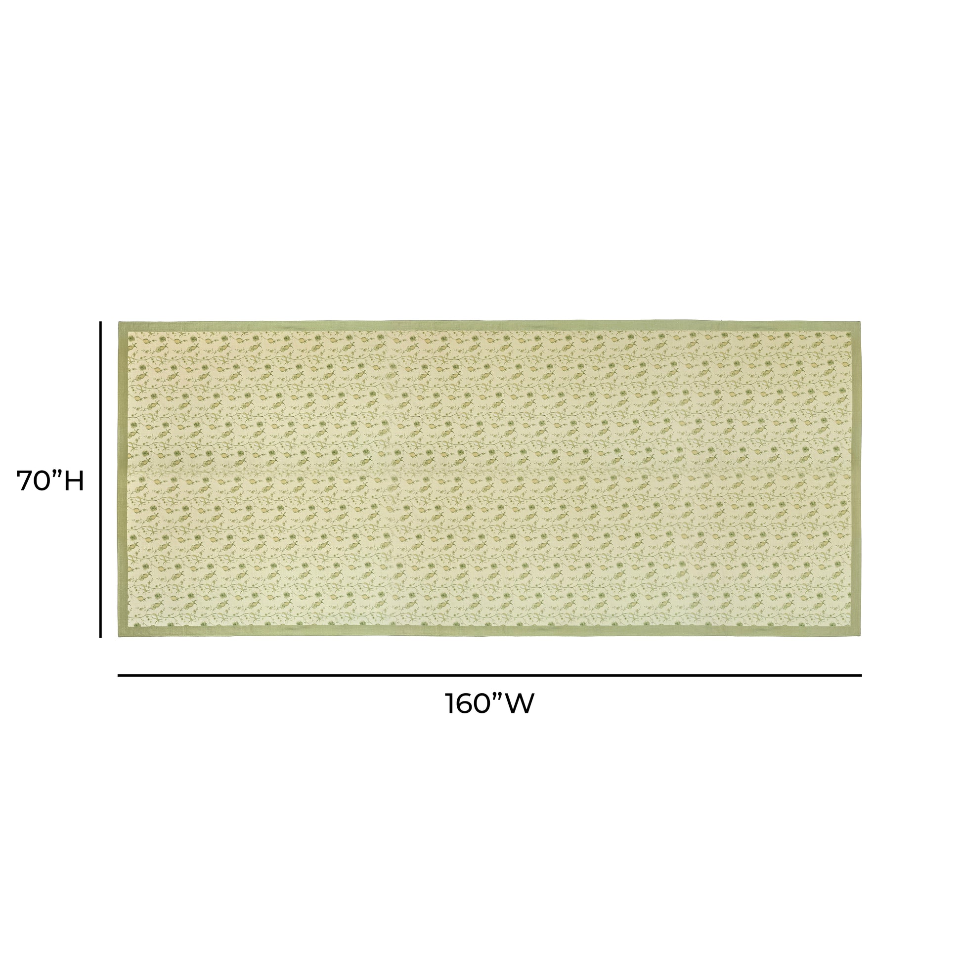 Dolce Natural Cotton Table Cloth - Olive Green / 70" x 160" - Image 6
