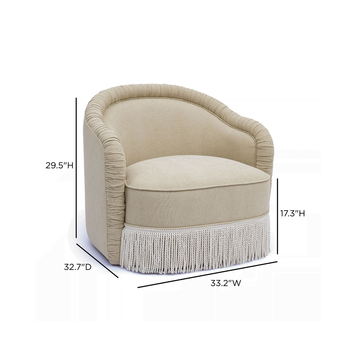 Pamela Tasseled Lounge Accent Chair - Tan - Image 7