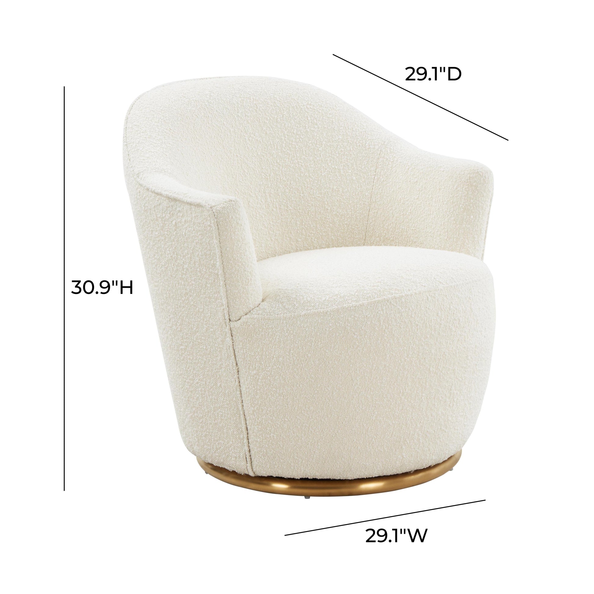 Skyla Swivel Accent Chair - Cream - Image 7