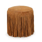Daphne Round Suede Fringe Ottoman - Cognac - Image 2