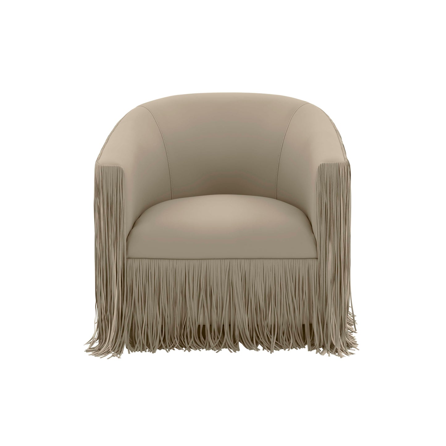 Shag Me Performance Vegan Leather Swivel Accent Chair - Grey - Image 3