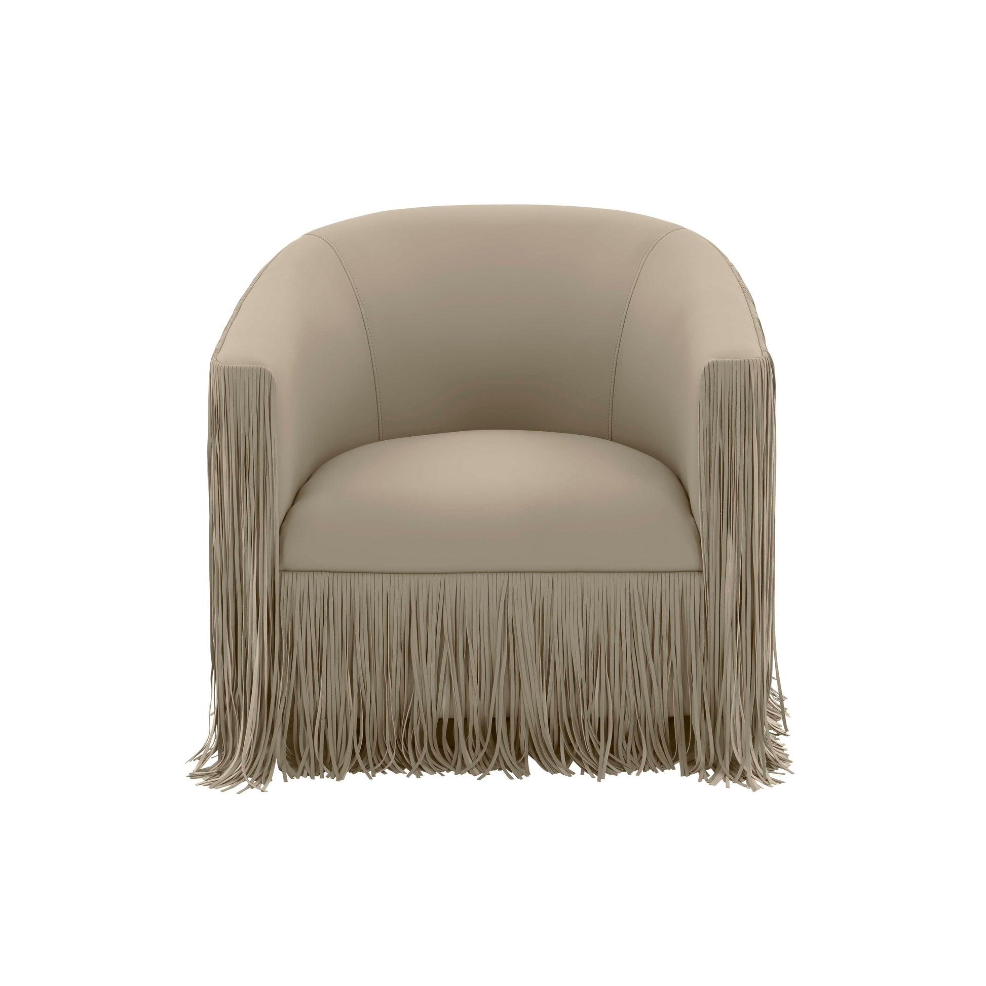 Shag Me Performance Vegan Leather Swivel Accent Chair - Grey - Image 3