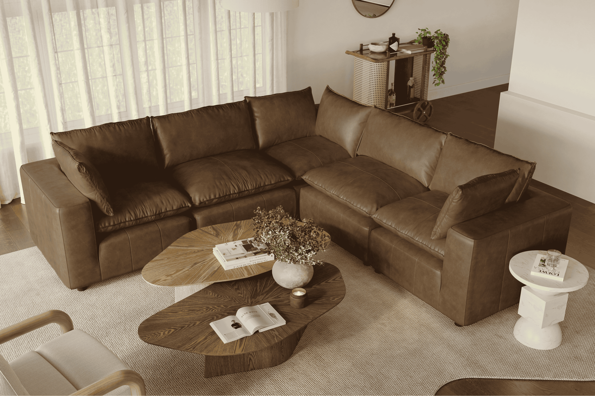 Cali 5-Piece Modular L-Sectional - Brown - Image 7