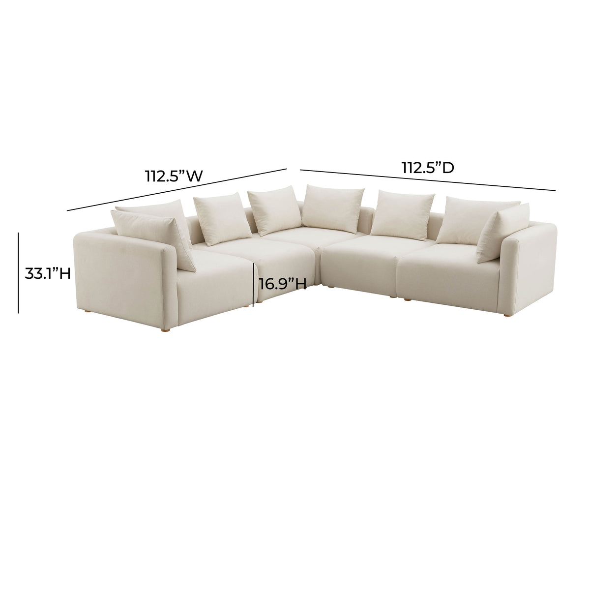 Hangover 5-Piece Modular L-Sectional - Off-White - Image 4