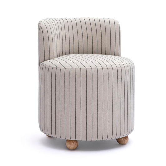 Hakuna Black and White Striped Linen Desk Chair - Image 1