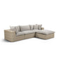 Cali 4-Piece Performance Fabric & Wicker Outdoor Sectional - Grey / Natural - Image 2