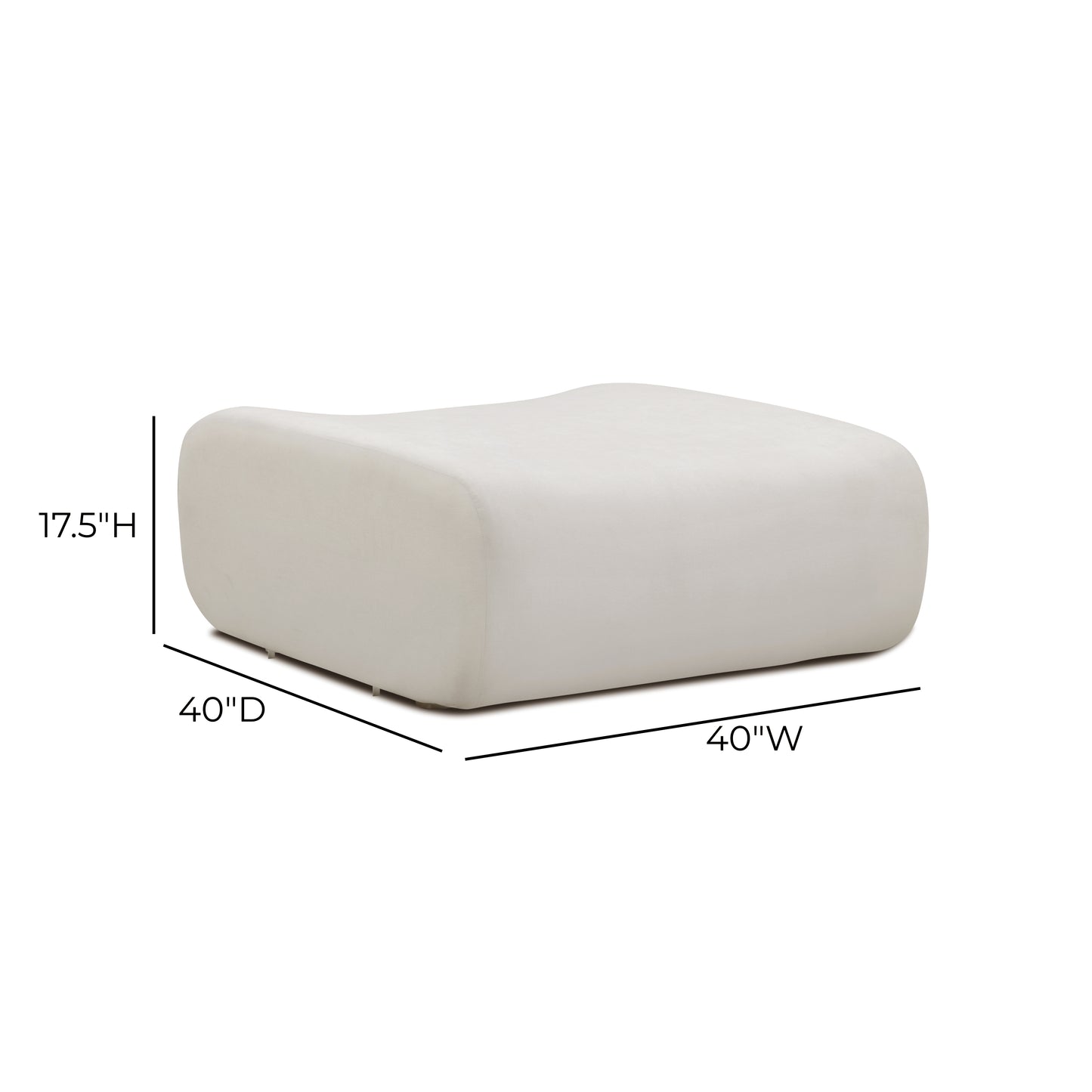 Zenith Ottoman - Cream - Image 8