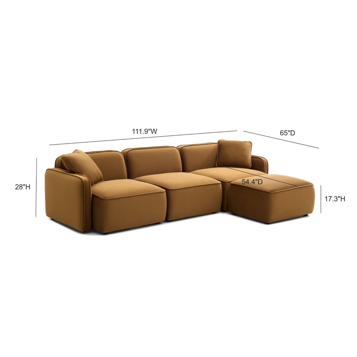 Travie 4-Piece Modular Sectional - Honey - Image 5