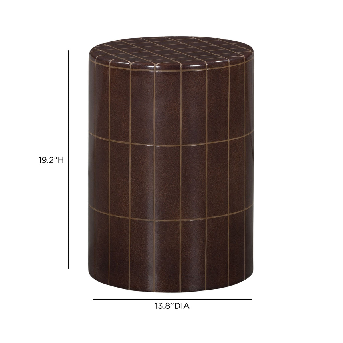 Tatiana Round Concrete Indoor/Outdoor Side Table - Maroon - Image 5