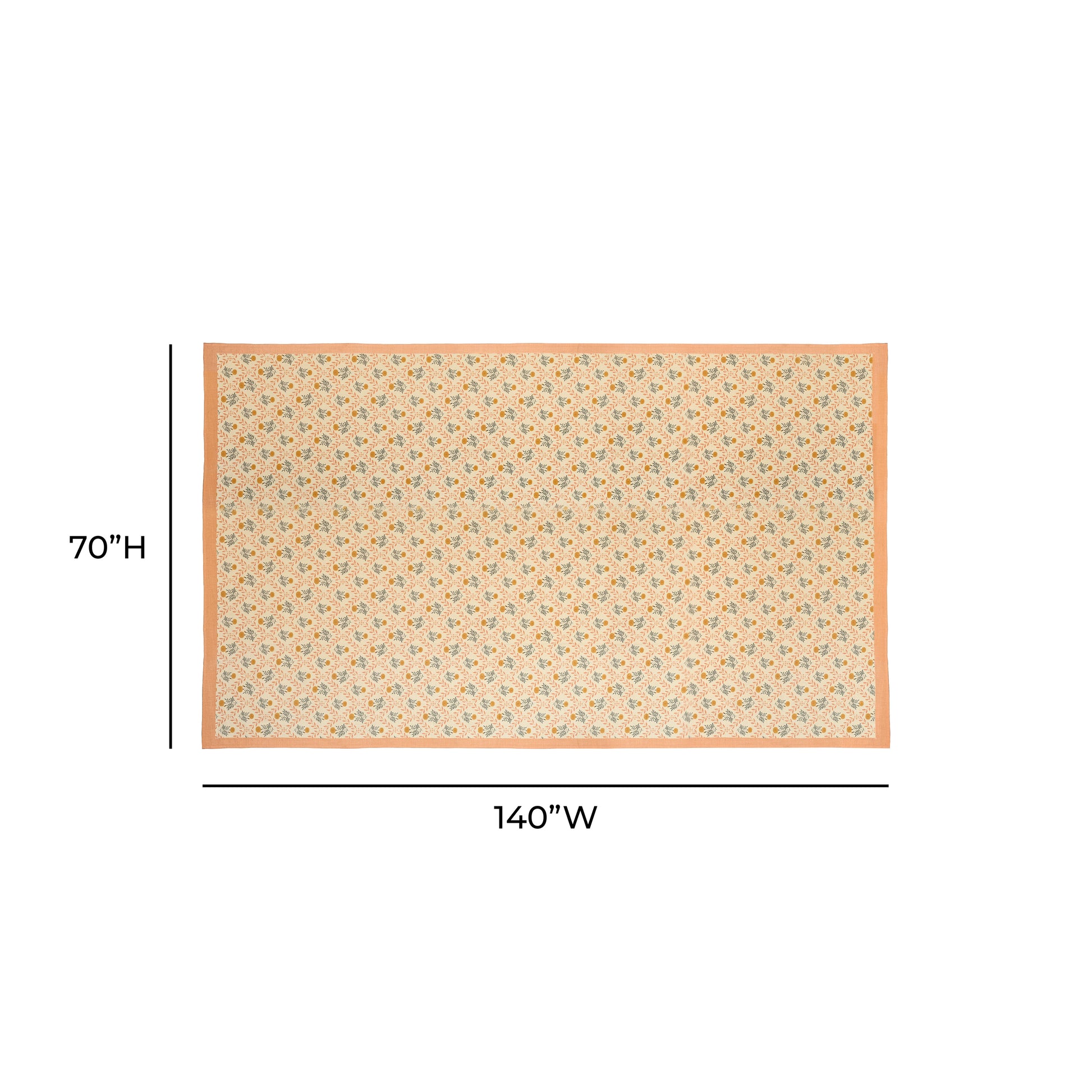 Dolce Natural Cotton Table Cloth - Blush / 70" x 140" - Image 5