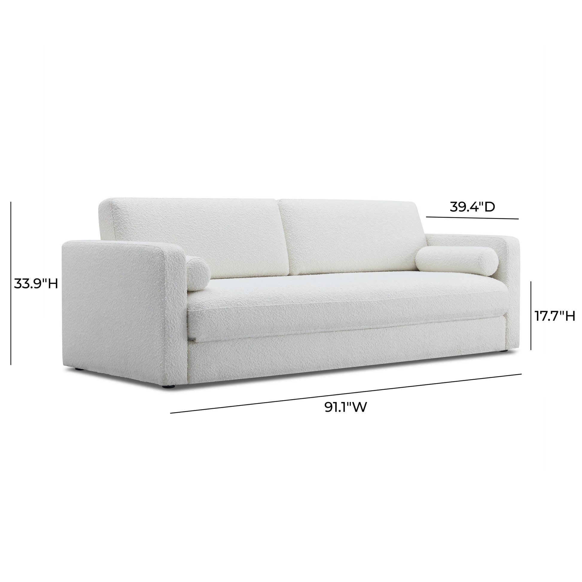 Ryan 91" Sleeper Sofa - Off-White - Image 9