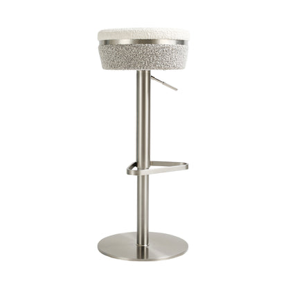 Astro Performance Vegan Leather Adjustable Stool - White/Grey - Image 2