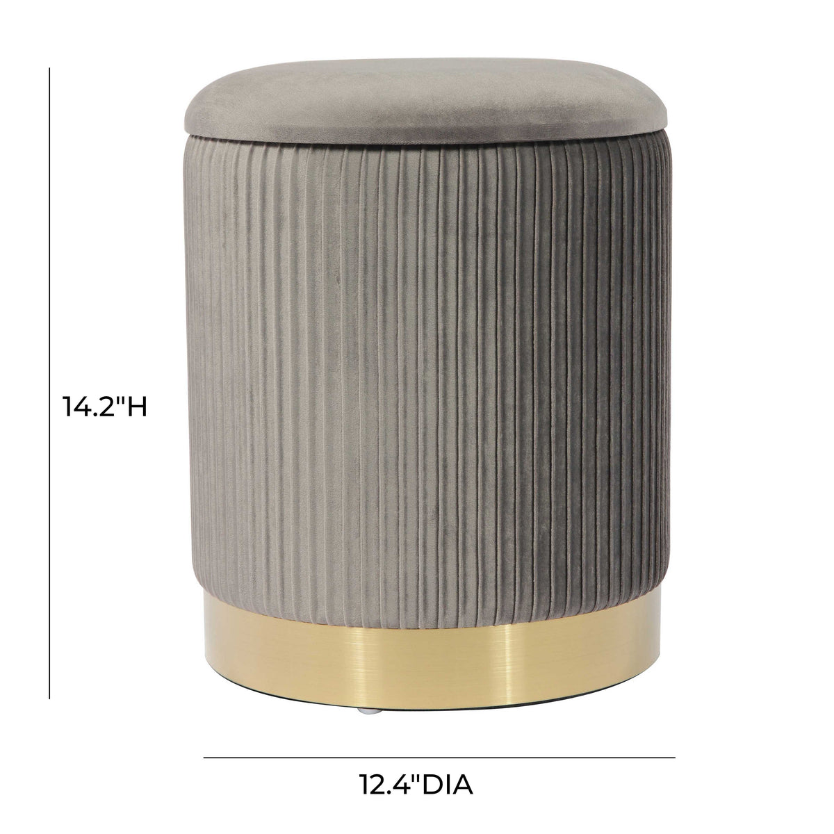 Zoe Storage Ottoman - Grey - Image 5