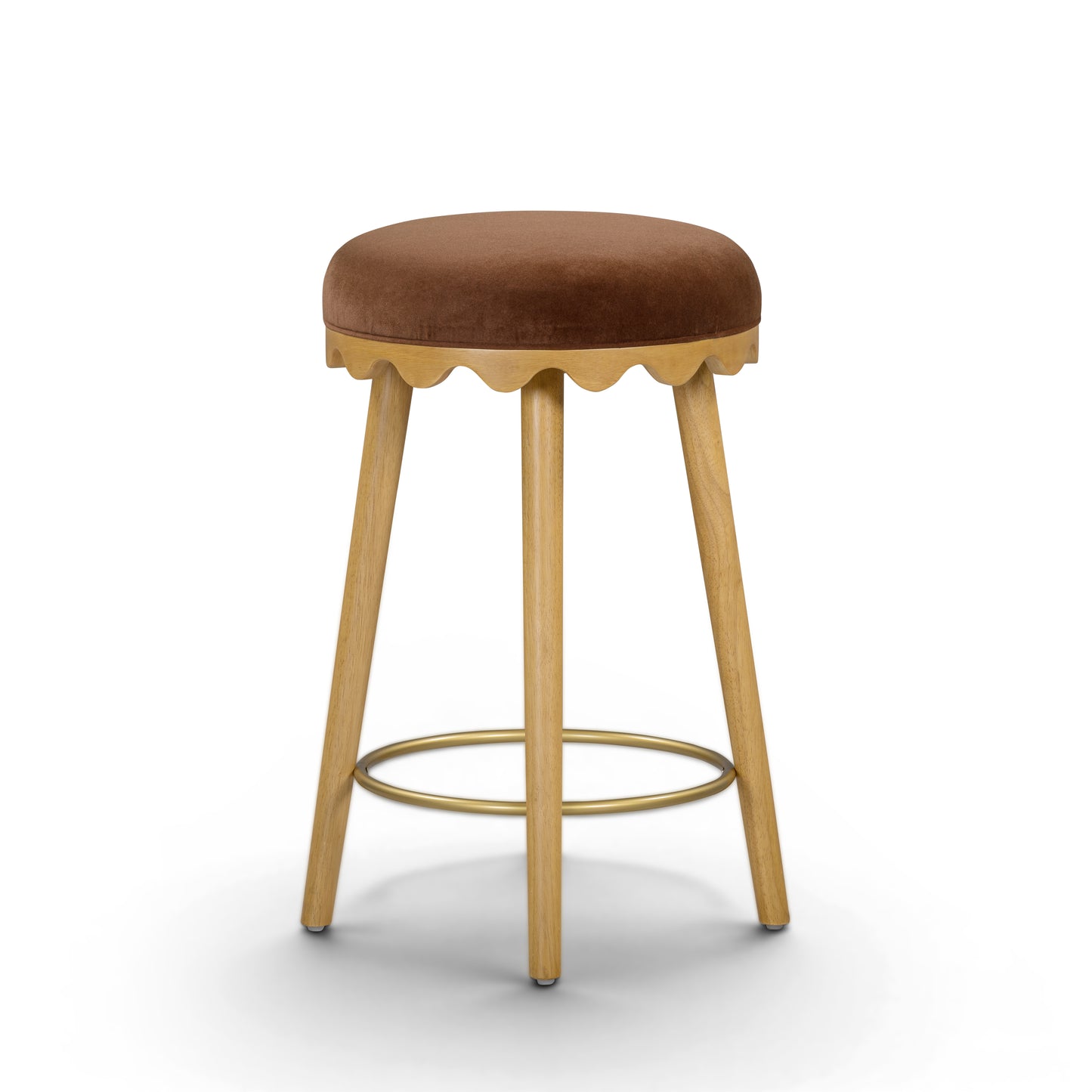 Oodle Bronze Performance Vegan Mohair Natural Counter Stool - Image 1