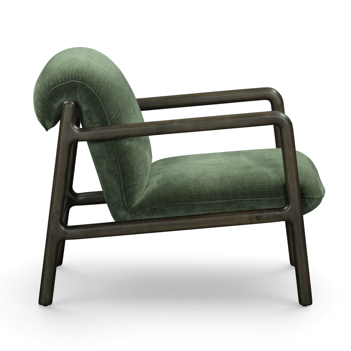 Vivienne Upcycled Performance Velvet Accent Chair - Forest Green - Image 4