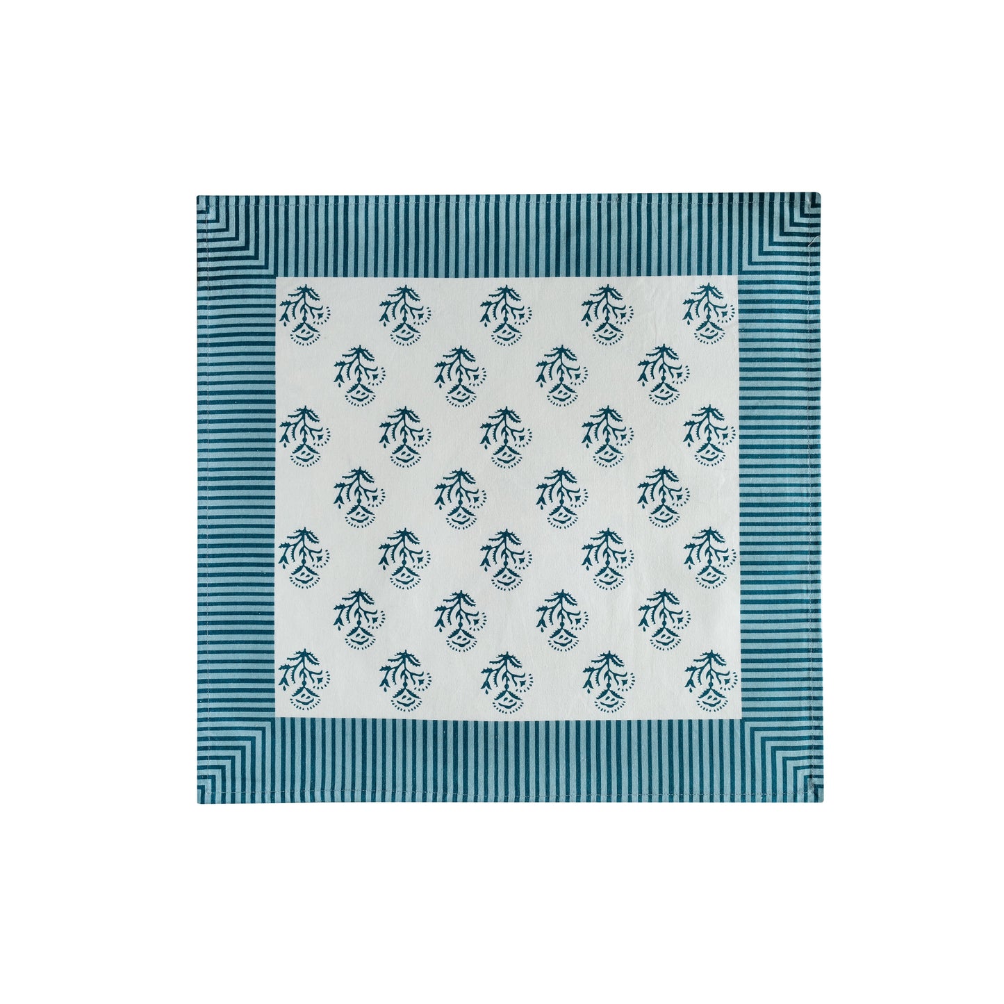 Crissy Cotton Canvas Printed Napkins - Set of 4 - Blue Vintage Floral - Image 3