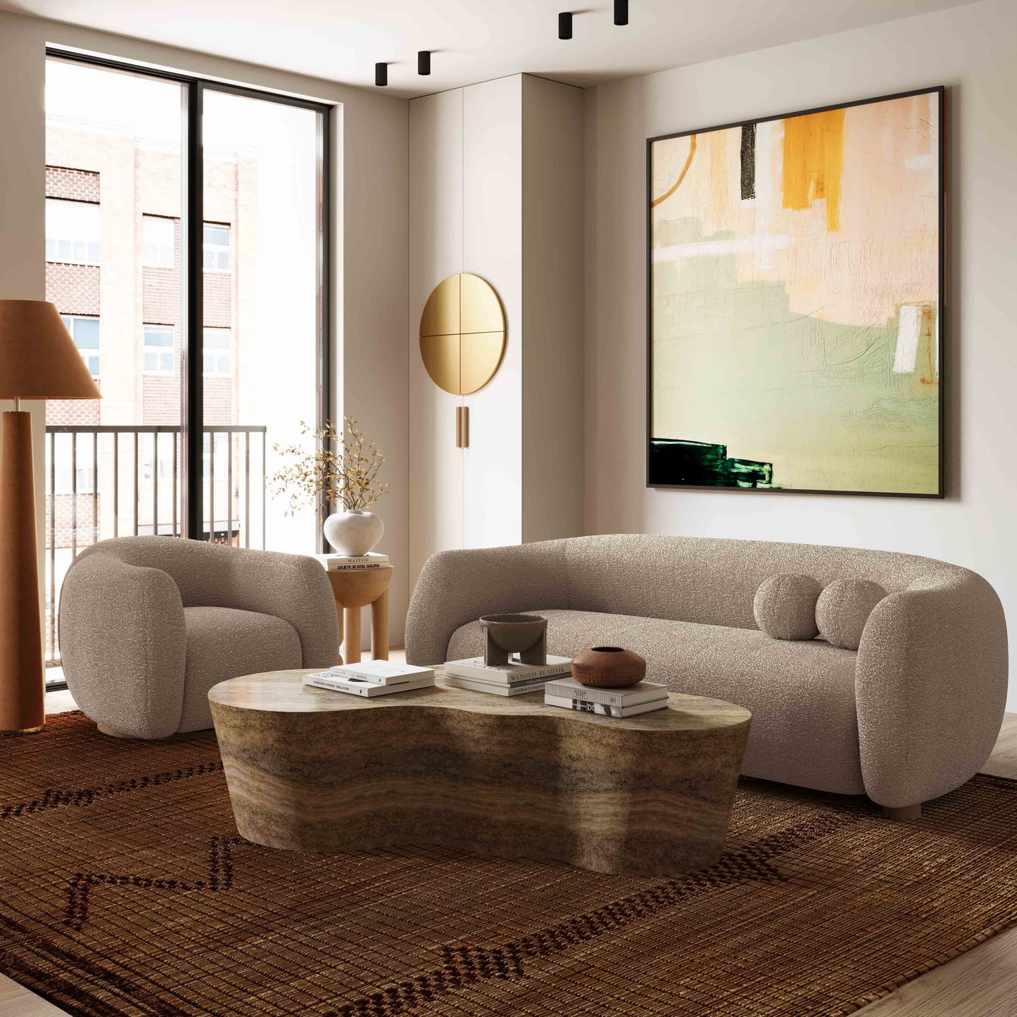 Judy Swivel Accent Chair - Taupe - Image 2